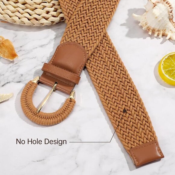 Women Wide Woven Rattan Belt for Dresses Casual Jeans Boho Straw Raffia main image 4